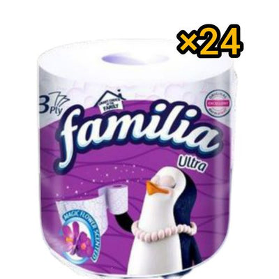 Familia 3 Ply Ultra Tissue Paper Scented Roll Purple - 24 Rolls